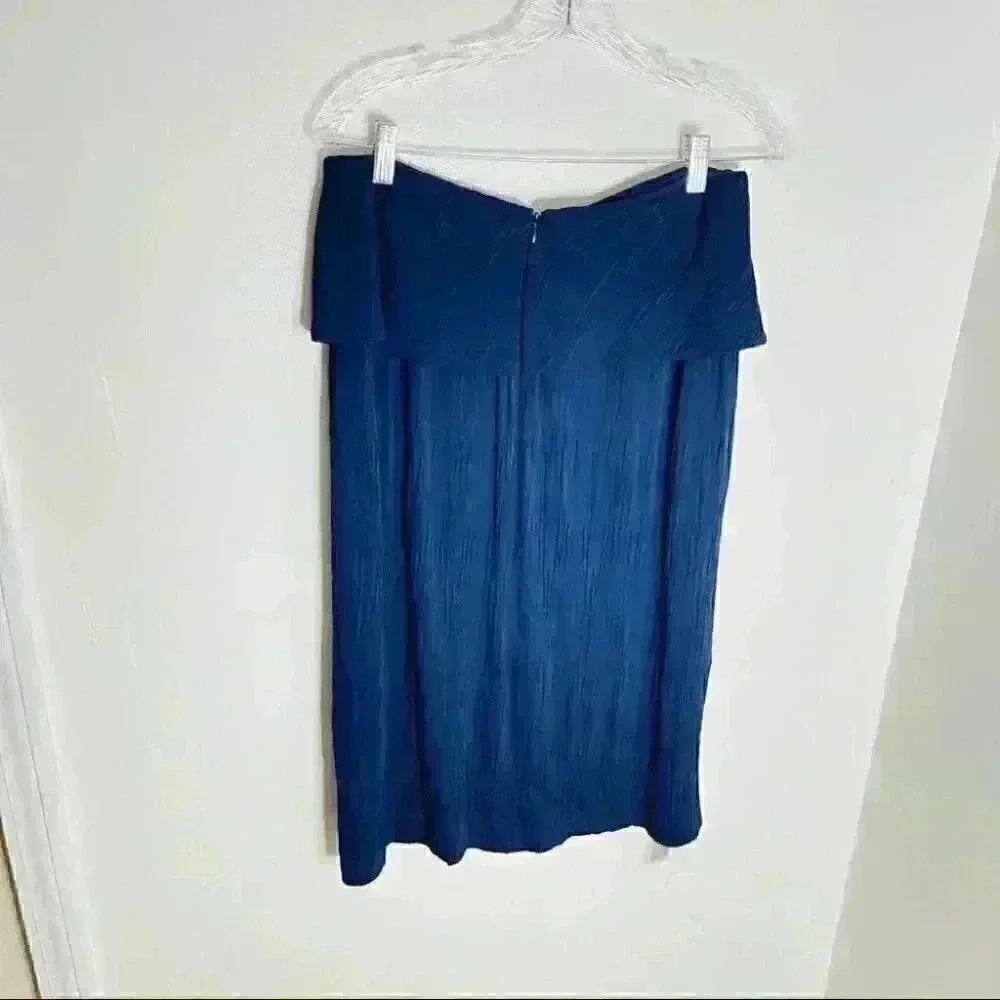 NWT MM Lafleur Montgomery Skirt Pleated Jersey Aegean Blue